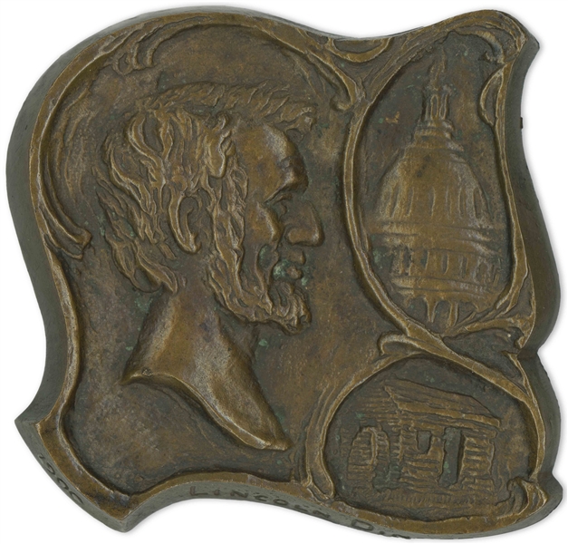 Abraham Lincoln Bronze Plaque From 1900 by Sculptor Paul W. Morris